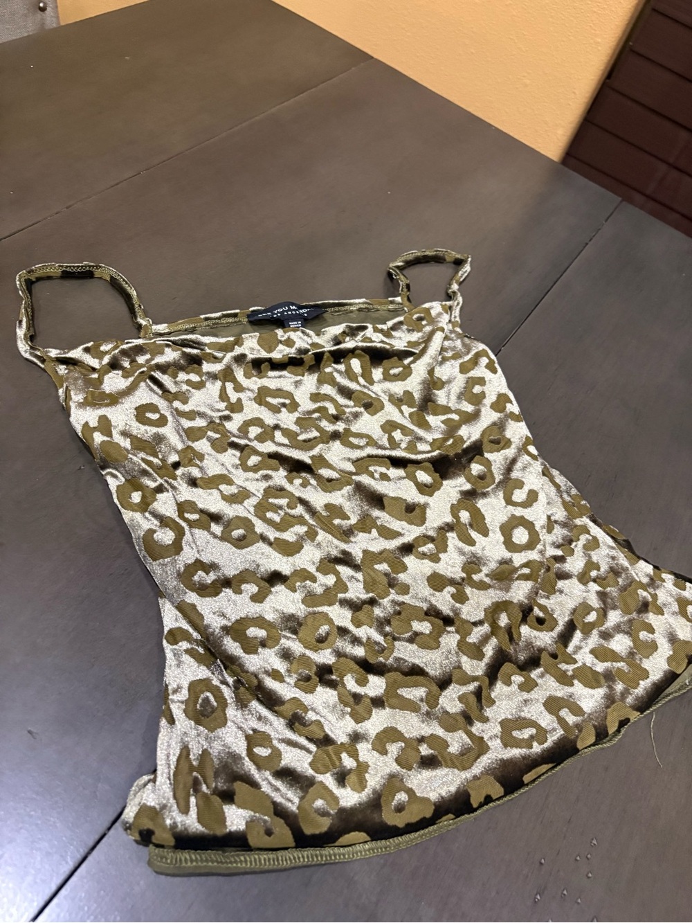 See You Monday Olive Leopard Velvet Tank Top